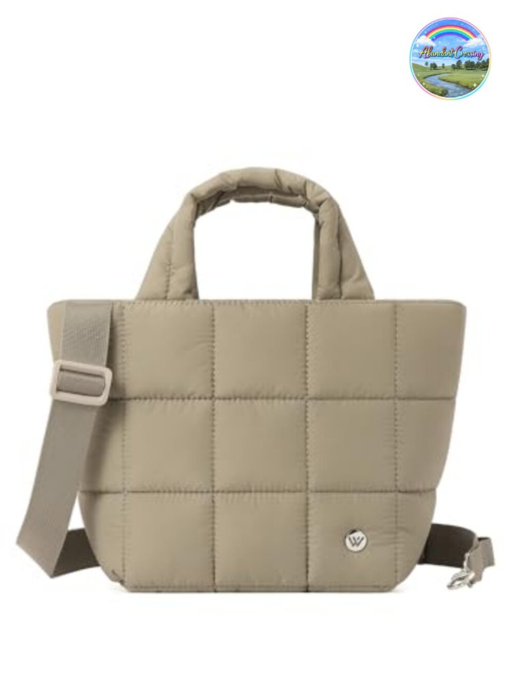 Mini Quilted Puffer Crossbody Bag Nylon Shoulder Handbag Adjustable Strap